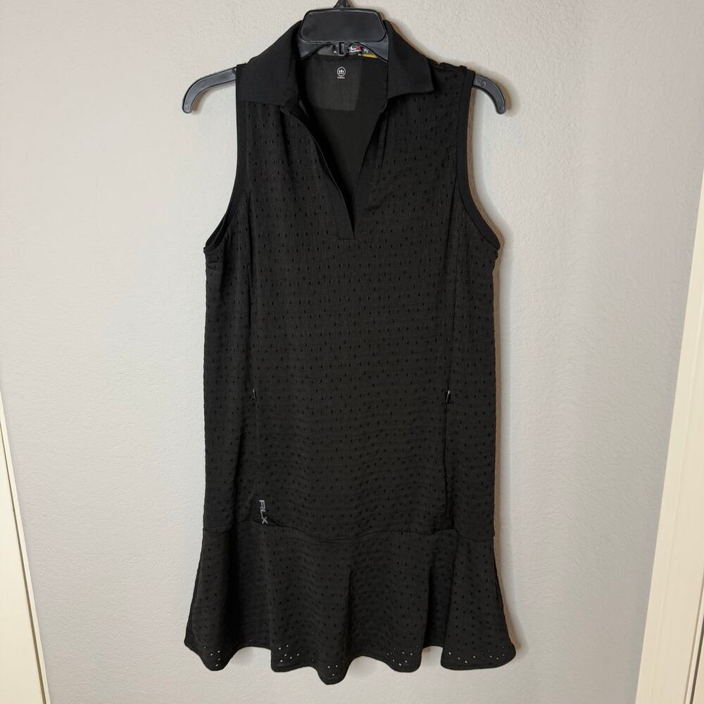 RLX Ralph Lauren Black Sleeveless Polo Tennis Dress - Picture 2 of 7
